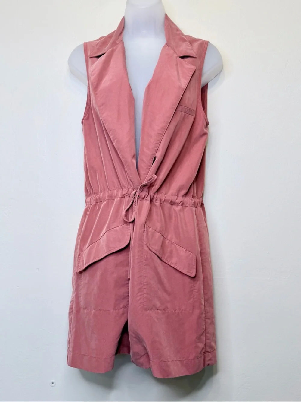 Elevenses | Anthro Old Town Open Front Tie Waist Lightweight Pocket Utility Vest - Picture 5 of 15